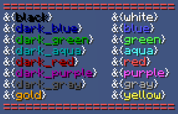 named colors reference